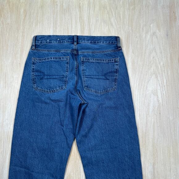 American Eagle 90s Straight Mid Rise Blue Denim Everyday Casual Jeans 2 SHORT - Picture 14 of 15